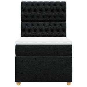 Κρεβάτι Boxspring με Στρώμα Μαύρο 80 x 200 εκ. Υφασμάτινο - Pakobazaar