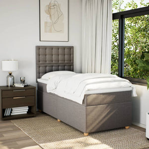 Κρεβάτι Boxspring με Στρώμα Taupe 80x200 εκ. Υφασμάτινο - Pakobazaar