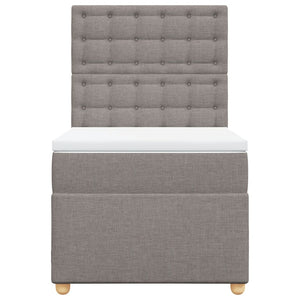 Κρεβάτι Boxspring με Στρώμα Taupe 80x200 εκ. Υφασμάτινο - Pakobazaar