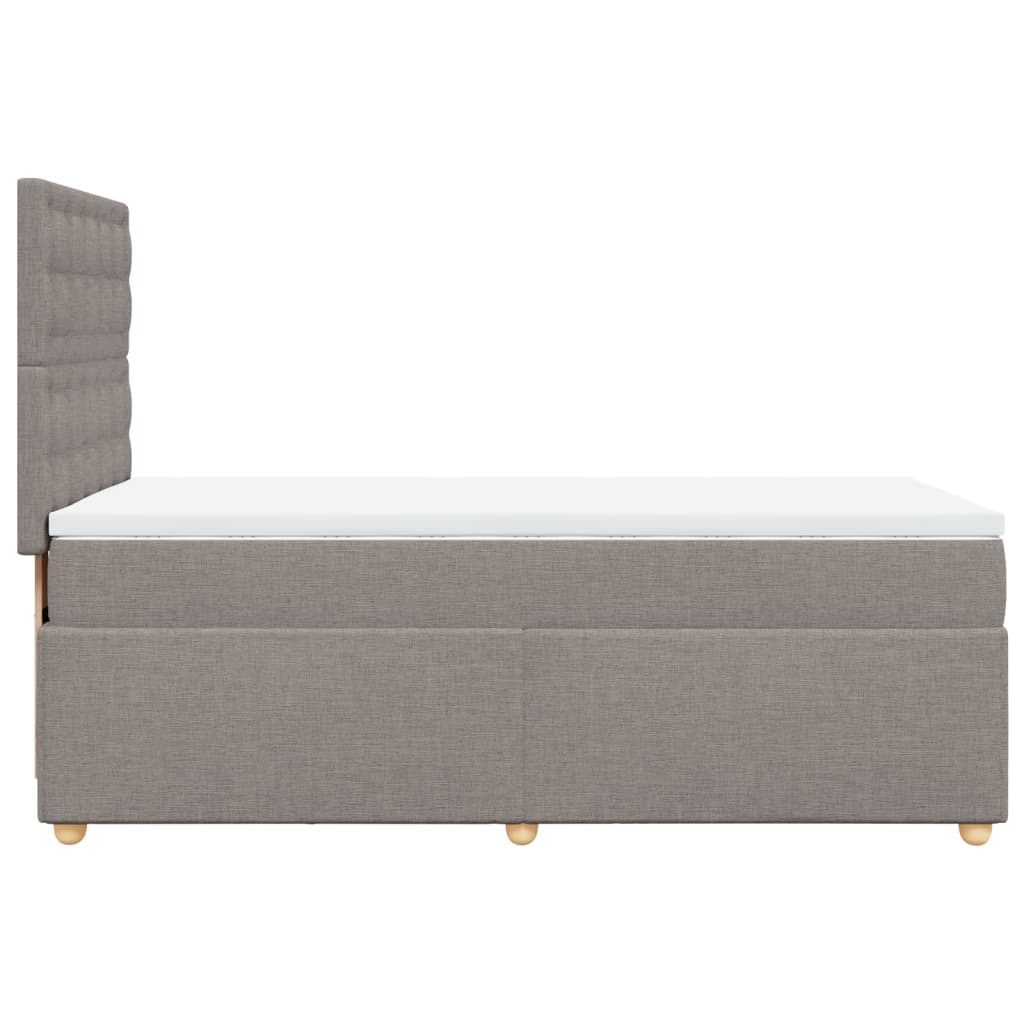 Κρεβάτι Boxspring με Στρώμα Taupe 80x200 εκ. Υφασμάτινο - Pakobazaar