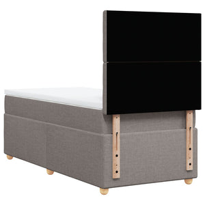 Κρεβάτι Boxspring με Στρώμα Taupe 80x200 εκ. Υφασμάτινο - Pakobazaar