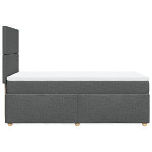 Κρεβάτι Boxspring με Στρώμα Σκούρο Γκρι 90x190 εκ. Υφασμάτινο - Pakobazaar