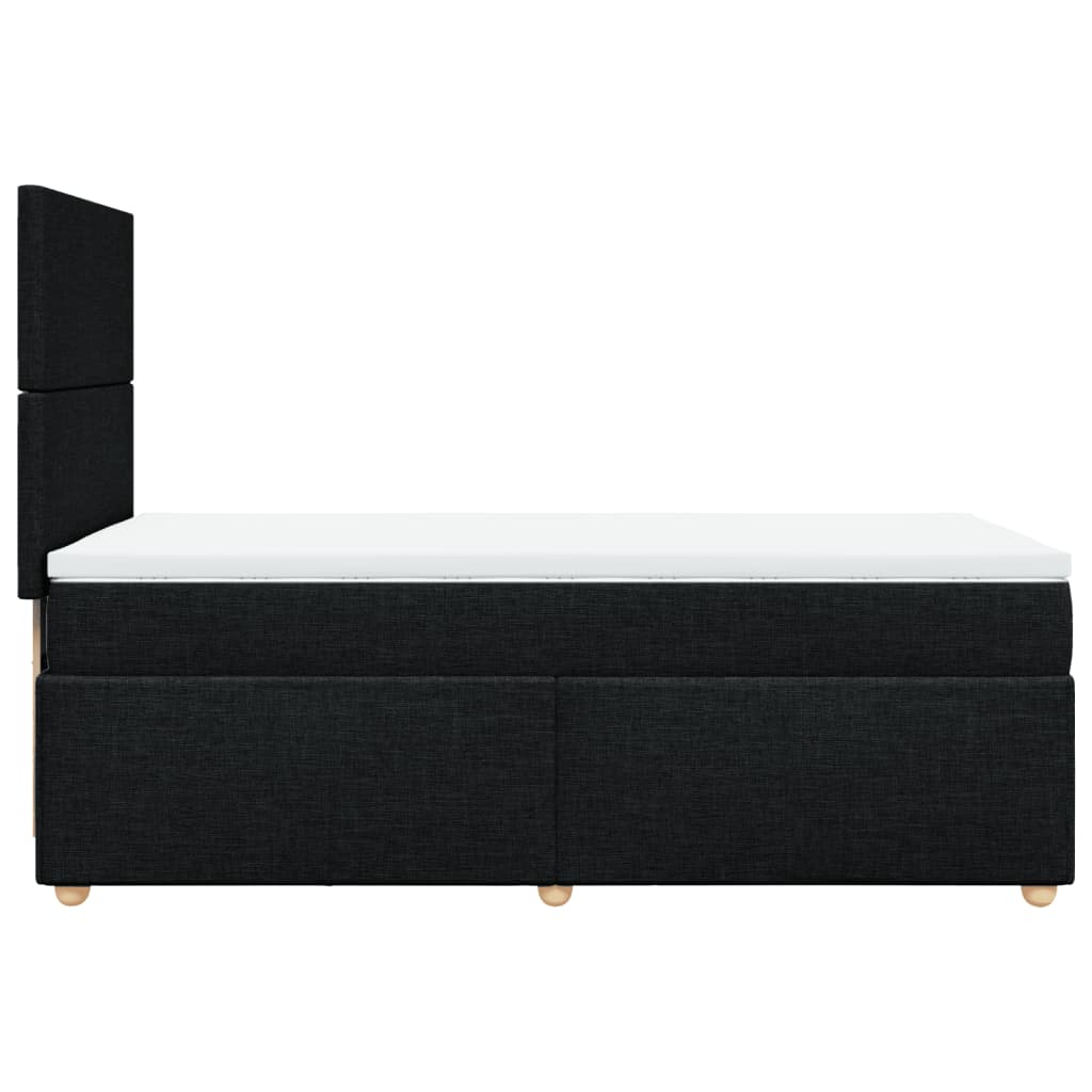 Κρεβάτι Boxspring με Στρώμα Μαύρο 90x190 εκ.Υφασμάτινο - Pakobazaar