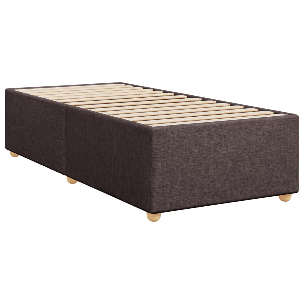 Κρεβάτι Boxspring με Στρώμα Σκούρο Καφέ 90x190 εκ. Υφασμάτινο