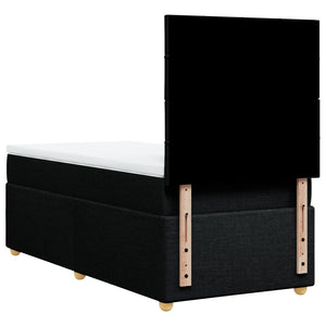 Κρεβάτι Boxspring με Στρώμα Μαύρο 90x190 εκ.Υφασμάτινο - Pakobazaar