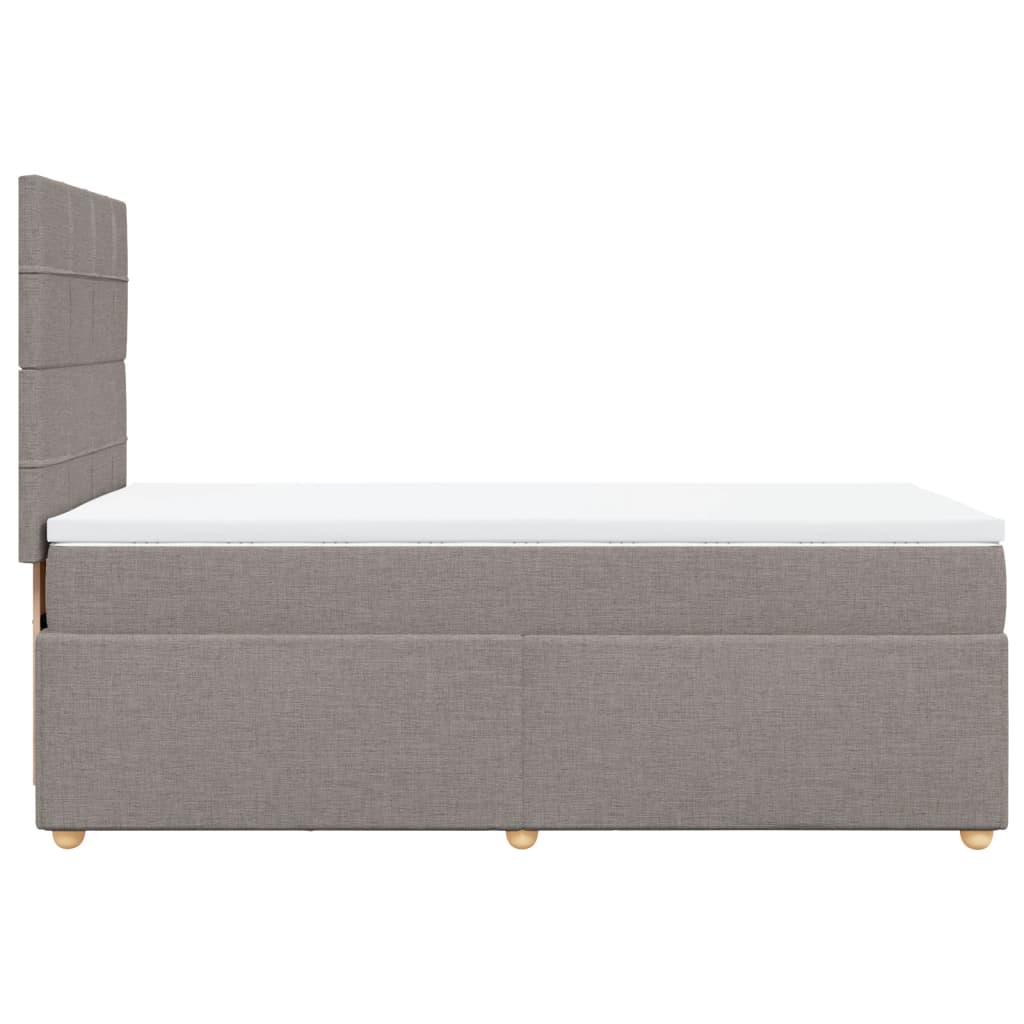 Κρεβάτι Boxspring με Στρώμα Taupe 90x190 εκ.Υφασμάτινο