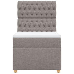 Κρεβάτι Boxspring με Στρώμα Taupe 90x190 εκ.Υφασμάτινο - Pakobazaar