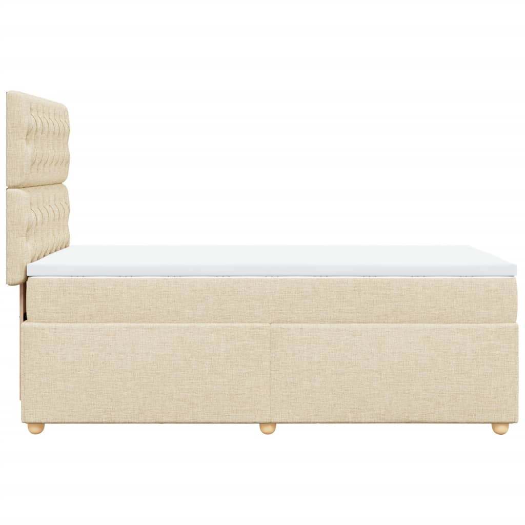 Κρεβάτι Boxspring με Στρώμα Κρεμ 90x190 εκ.Υφασμάτινο - Pakobazaar