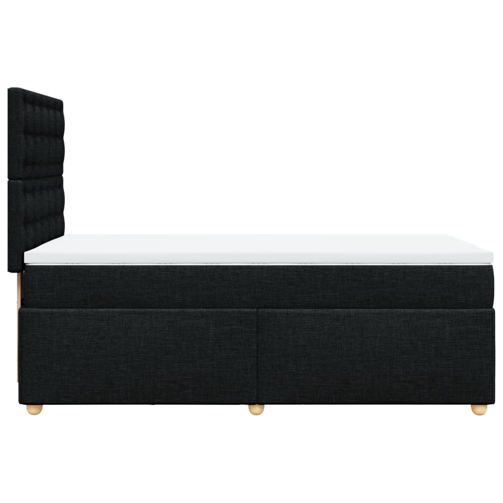 Κρεβάτι Boxspring με Στρώμα Μαύρο 90x190 εκ.Υφασμάτινο - Pakobazaar