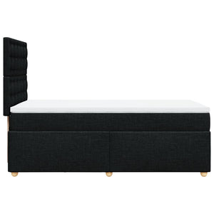 Κρεβάτι Boxspring με Στρώμα Μαύρο 90x190 εκ.Υφασμάτινο - Pakobazaar