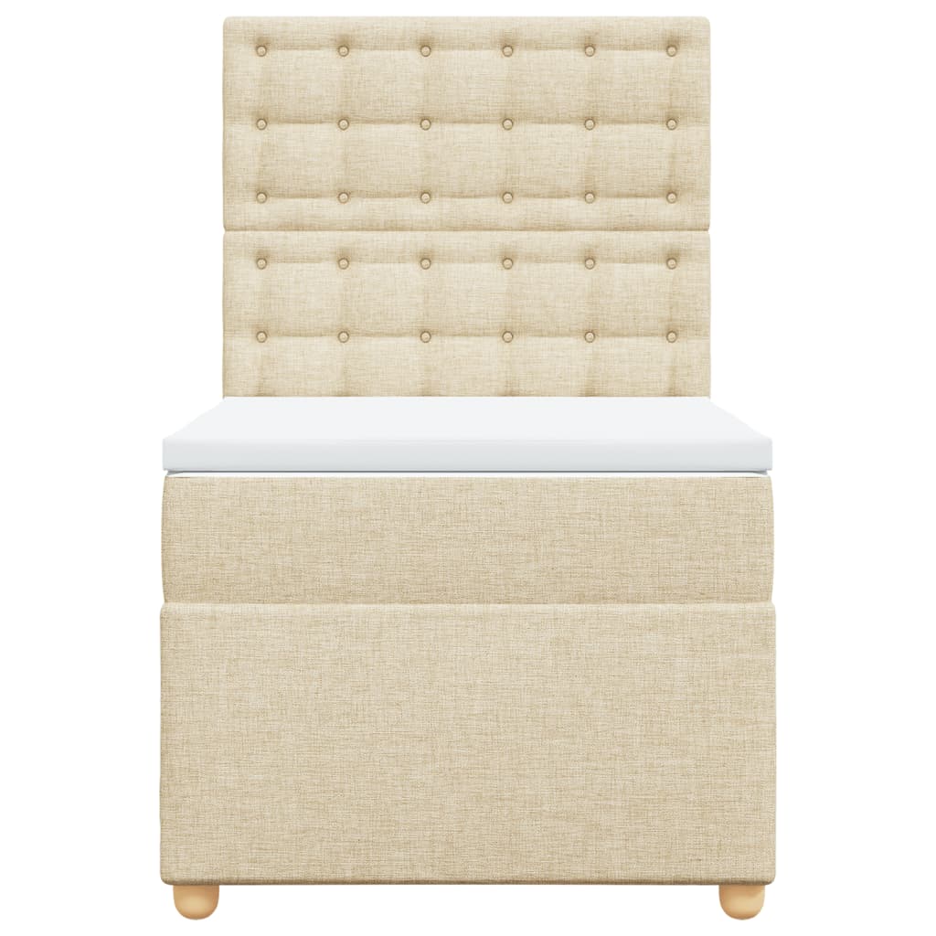 Κρεβάτι Boxspring με Στρώμα Κρεμ 90x190 εκ.Υφασμάτινο