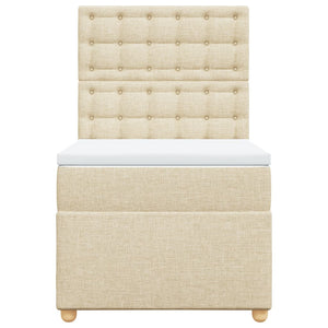Κρεβάτι Boxspring με Στρώμα Κρεμ 90x190 εκ.Υφασμάτινο