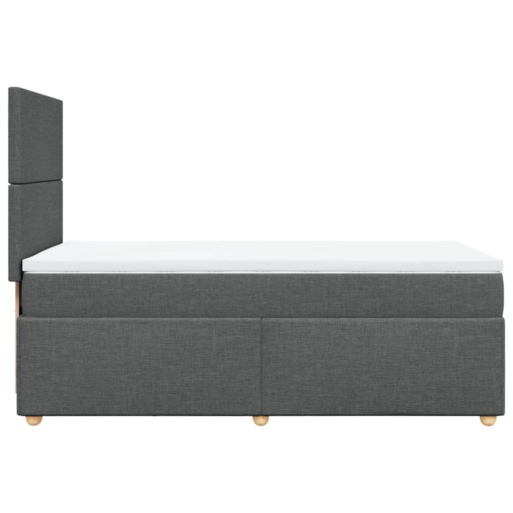 Κρεβάτι Boxspring με Στρώμα Σκούρο Γκρι 90x200 εκ. Υφασμάτινο - Pakobazaar