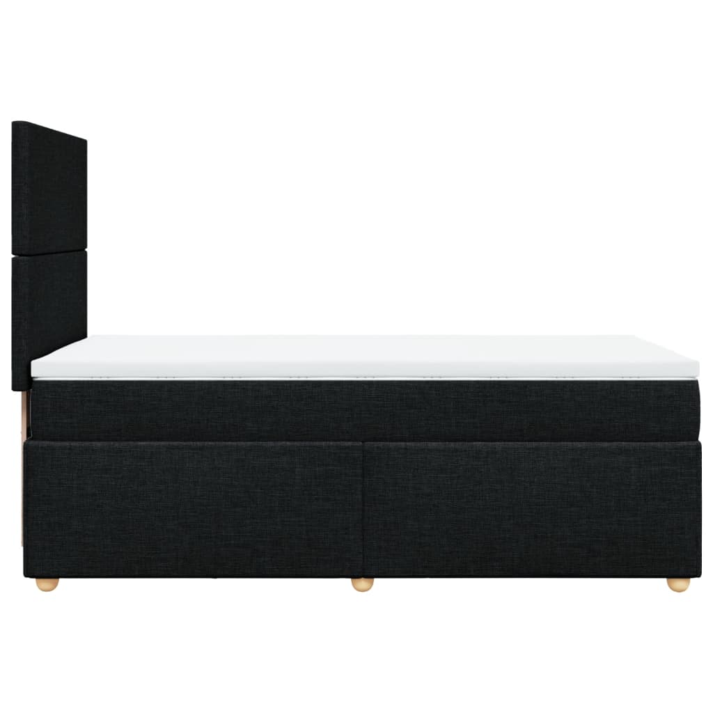 Κρεβάτι Boxspring με Στρώμα Μαύρο 90x200 εκ. Υφασμάτινο - Pakobazaar