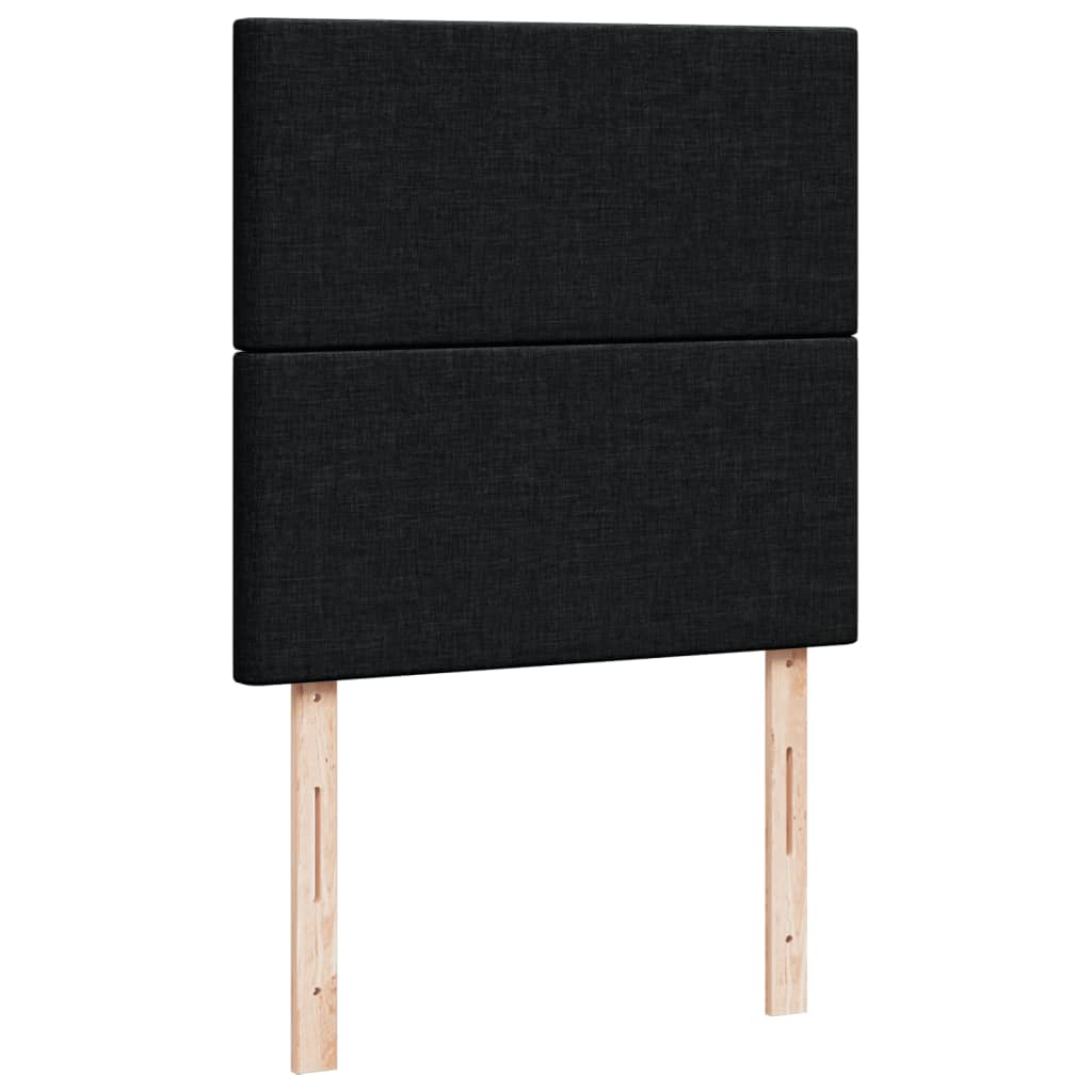 Κρεβάτι Boxspring με Στρώμα Μαύρο 90x200 εκ. Υφασμάτινο - Pakobazaar