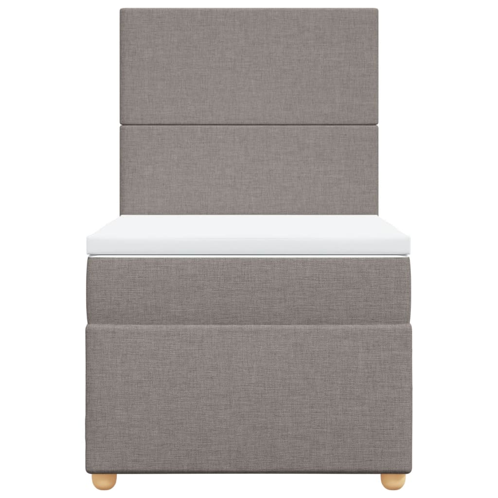 Κρεβάτι Boxspring με Στρώμα Taupe 90x200 εκ. Υφασμάτινο
