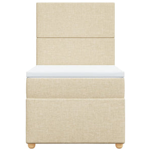 Κρεβάτι Boxspring με Στρώμα Κρεμ 90x200 εκ.Υφασμάτινο