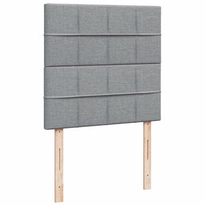 Κρεβάτι Boxspring με Στρώμα Ανοιχτό Γκρι 90x200 εκ. Υφασμάτινο - Pakobazaar