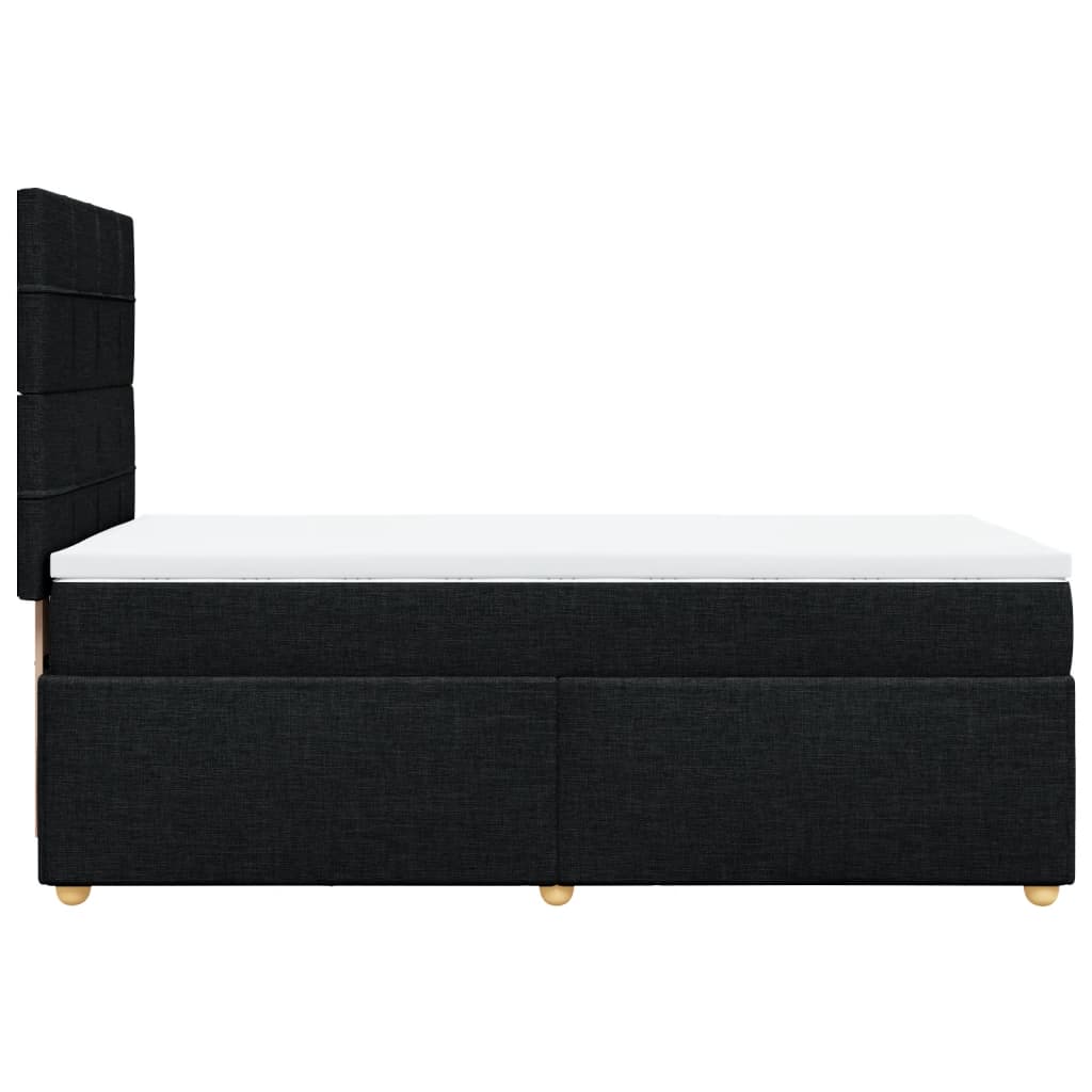 Κρεβάτι Boxspring με Στρώμα Μαύρο 90x200 εκ. Υφασμάτινο - Pakobazaar