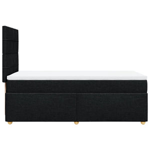Κρεβάτι Boxspring με Στρώμα Μαύρο 90x200 εκ. Υφασμάτινο - Pakobazaar