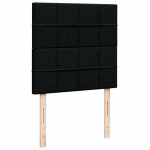 Κρεβάτι Boxspring με Στρώμα Μαύρο 90x200 εκ. Υφασμάτινο - Pakobazaar