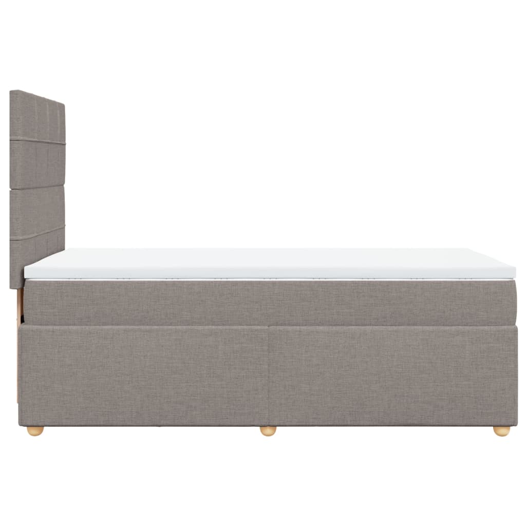 Κρεβάτι Boxspring με Στρώμα Taupe 90x200 εκ. Υφασμάτινο - Pakobazaar