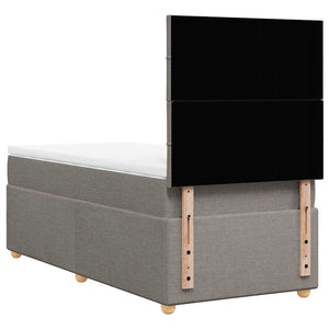Κρεβάτι Boxspring με Στρώμα Taupe 90x200 εκ. Υφασμάτινο - Pakobazaar