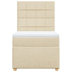 Κρεβάτι Boxspring με Στρώμα Κρεμ 90x200 εκ.Υφασμάτινο