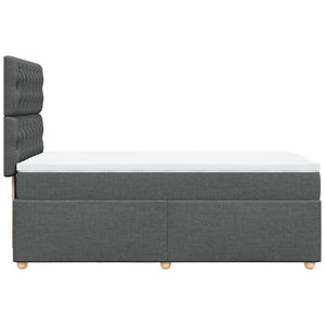 Κρεβάτι Boxspring με Στρώμα Σκούρο Γκρι 90x200 εκ. Υφασμάτινο - Pakobazaar