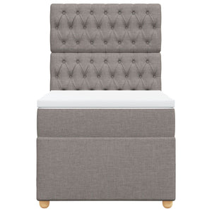 Κρεβάτι Boxspring με Στρώμα Taupe 90x200 εκ. Υφασμάτινο