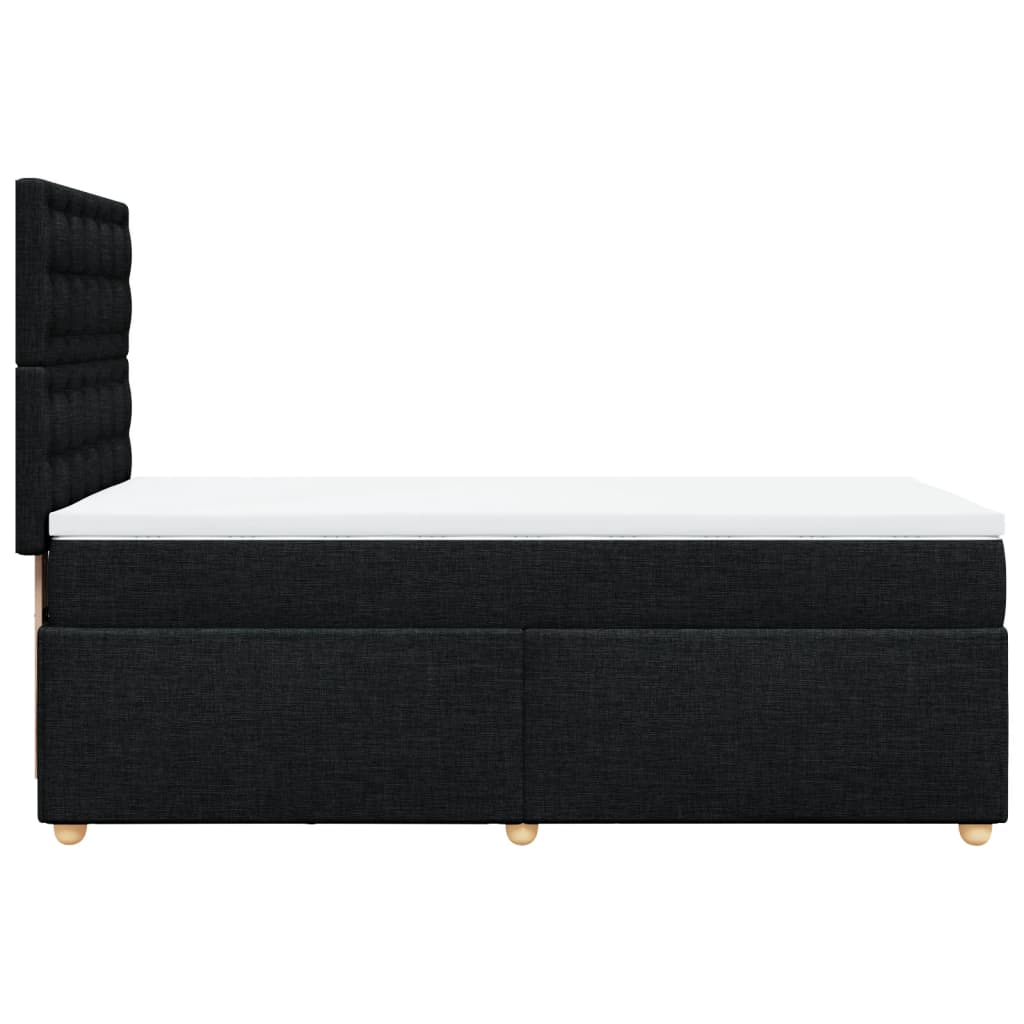 Κρεβάτι Boxspring με Στρώμα Μαύρο 90x200 εκ. Υφασμάτινο - Pakobazaar