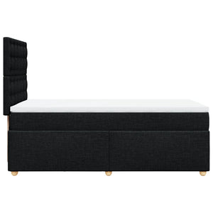 Κρεβάτι Boxspring με Στρώμα Μαύρο 90x200 εκ. Υφασμάτινο - Pakobazaar