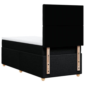 Κρεβάτι Boxspring με Στρώμα Μαύρο 90x200 εκ. Υφασμάτινο - Pakobazaar