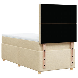 Κρεβάτι Boxspring με Στρώμα Κρεμ 90x200 εκ.Υφασμάτινο