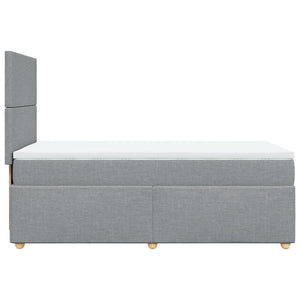 Κρεβάτι Boxspring με Στρώμα Ανοιχτό Γκρι 100x200 εκ. Υφασμάτινο