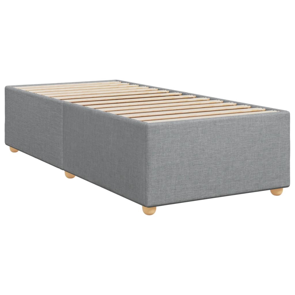 Κρεβάτι Boxspring με Στρώμα Ανοιχτό Γκρι 100x200 εκ. Υφασμάτινο