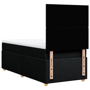 Κρεβάτι Boxspring με Στρώμα Μαύρο 100 x 200 εκ. Υφασμάτινο - Pakobazaar