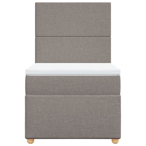 Κρεβάτι Boxspring με Στρώμα Taupe 100 x 200 εκ. Υφασμάτινο