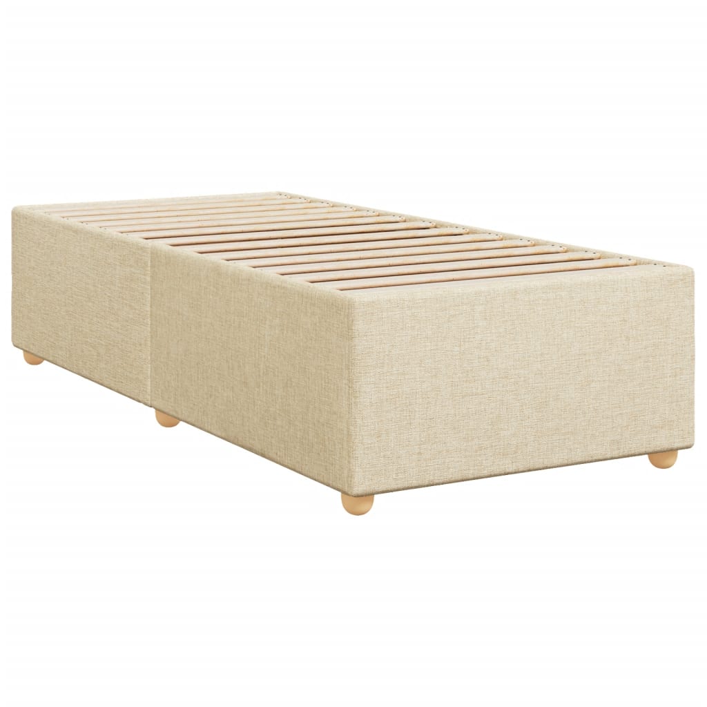 Κρεβάτι Boxspring με Στρώμα Κρεμ 100 x 200 εκ. Υφασμάτινο