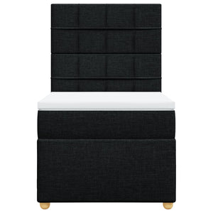 Κρεβάτι Boxspring με Στρώμα Μαύρο 100 x 200 εκ. Υφασμάτινο - Pakobazaar