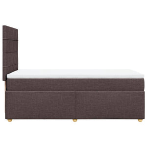 Κρεβάτι Boxspring με Στρώμα Σκούρο Καφέ 100x200 εκ. Υφασμάτινο - Pakobazaar