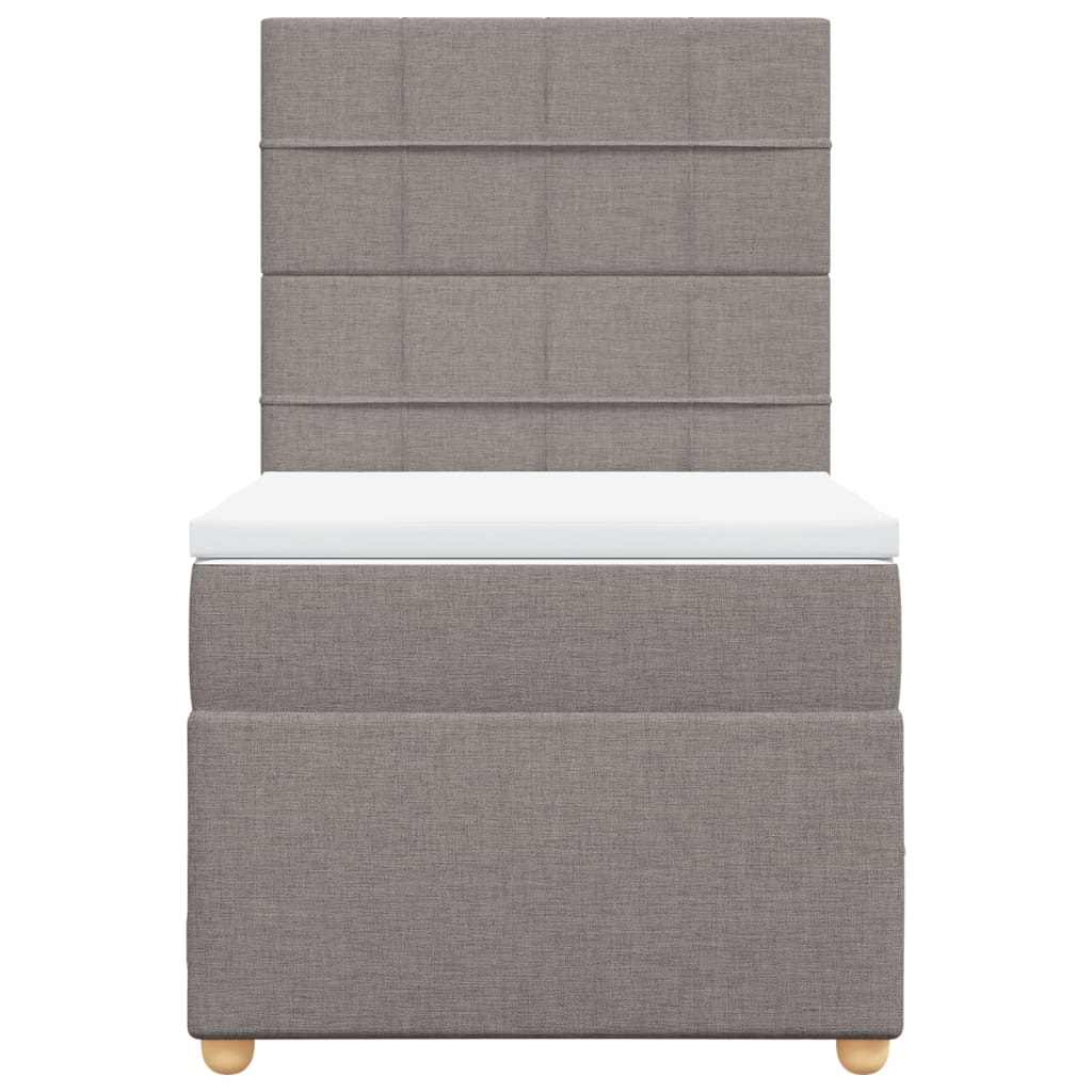 Κρεβάτι Boxspring με Στρώμα Taupe 100 x 200 εκ. Υφασμάτινο - Pakobazaar