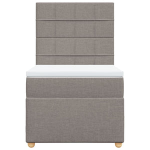 Κρεβάτι Boxspring με Στρώμα Taupe 100 x 200 εκ. Υφασμάτινο - Pakobazaar
