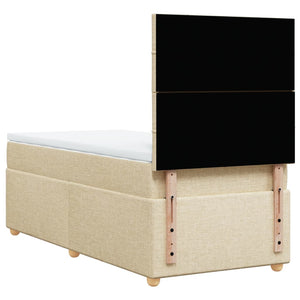 Κρεβάτι Boxspring με Στρώμα Κρεμ 100 x 200 εκ. Υφασμάτινο