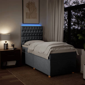 Κρεβάτι Boxspring με Στρώμα Ανοιχτό Γκρι 100x200 εκ. Υφασμάτινο - Pakobazaar