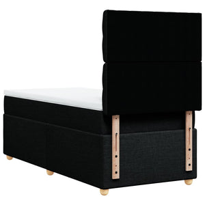 Κρεβάτι Boxspring με Στρώμα Μαύρο 100 x 200 εκ. Υφασμάτινο - Pakobazaar