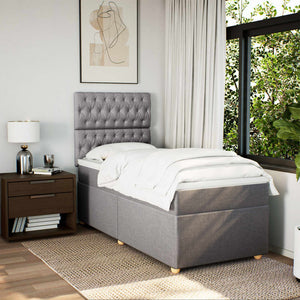 Κρεβάτι Boxspring με Στρώμα Taupe 100 x 200 εκ. Υφασμάτινο