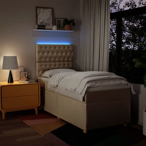 Κρεβάτι Boxspring με Στρώμα Κρεμ 100 x 200 εκ. Υφασμάτινο