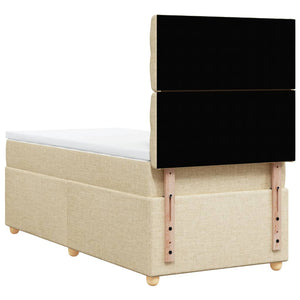 Κρεβάτι Boxspring με Στρώμα Κρεμ 100 x 200 εκ. Υφασμάτινο