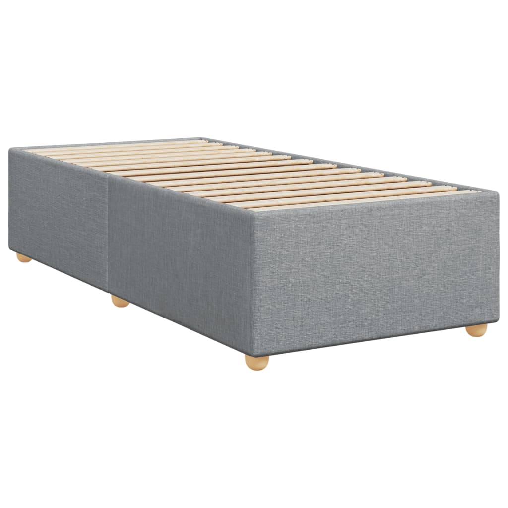 Κρεβάτι Boxspring με Στρώμα Ανοιχτό Γκρι 100x200 εκ. Υφασμάτινο - Pakobazaar